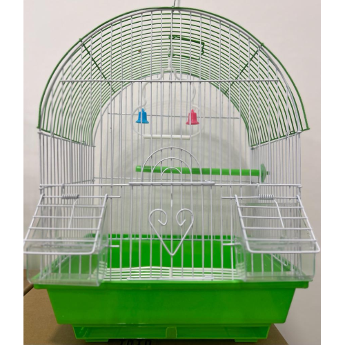 METAL BIRD CAGE A100 CM 28X38X21 - GREEN METAL BIRD CAGE A100 CM 28X38X21 - GREEN